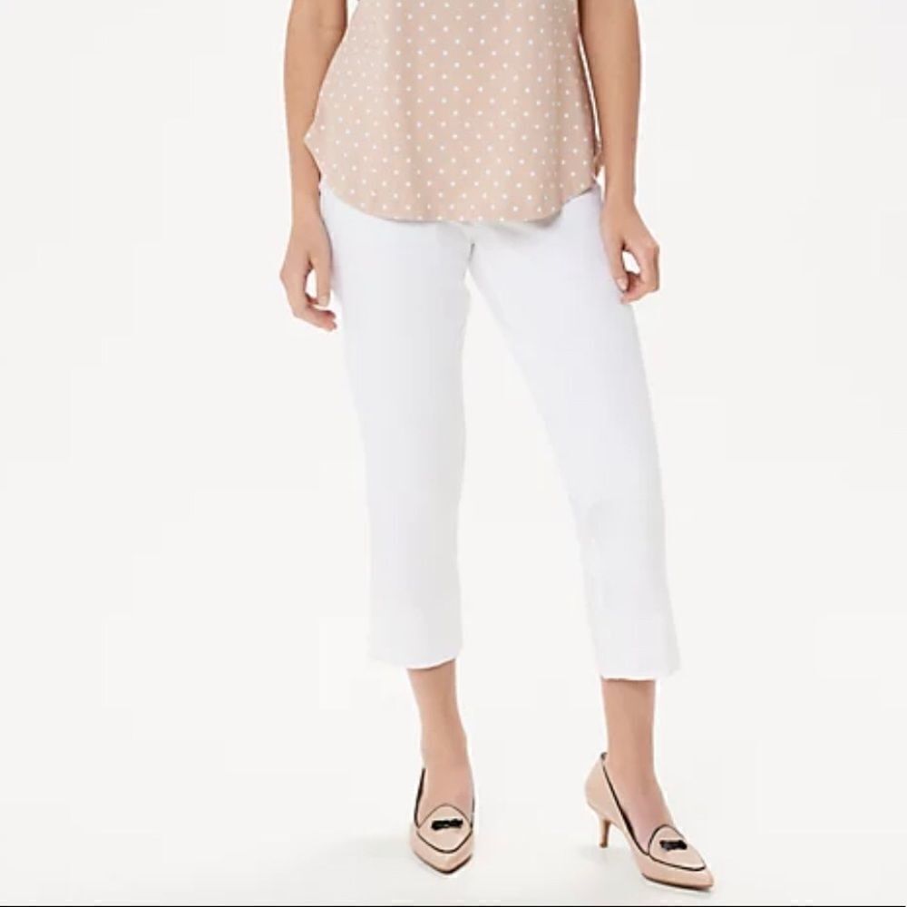 Isaac Mizrahi 24/7 Stretch Back Slit Hem Crop Pant
